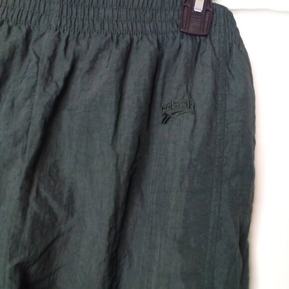 Reebok Track Pants Men M Vintage 100% Nylon Zipper Ankle Green - Picture 10 of 16